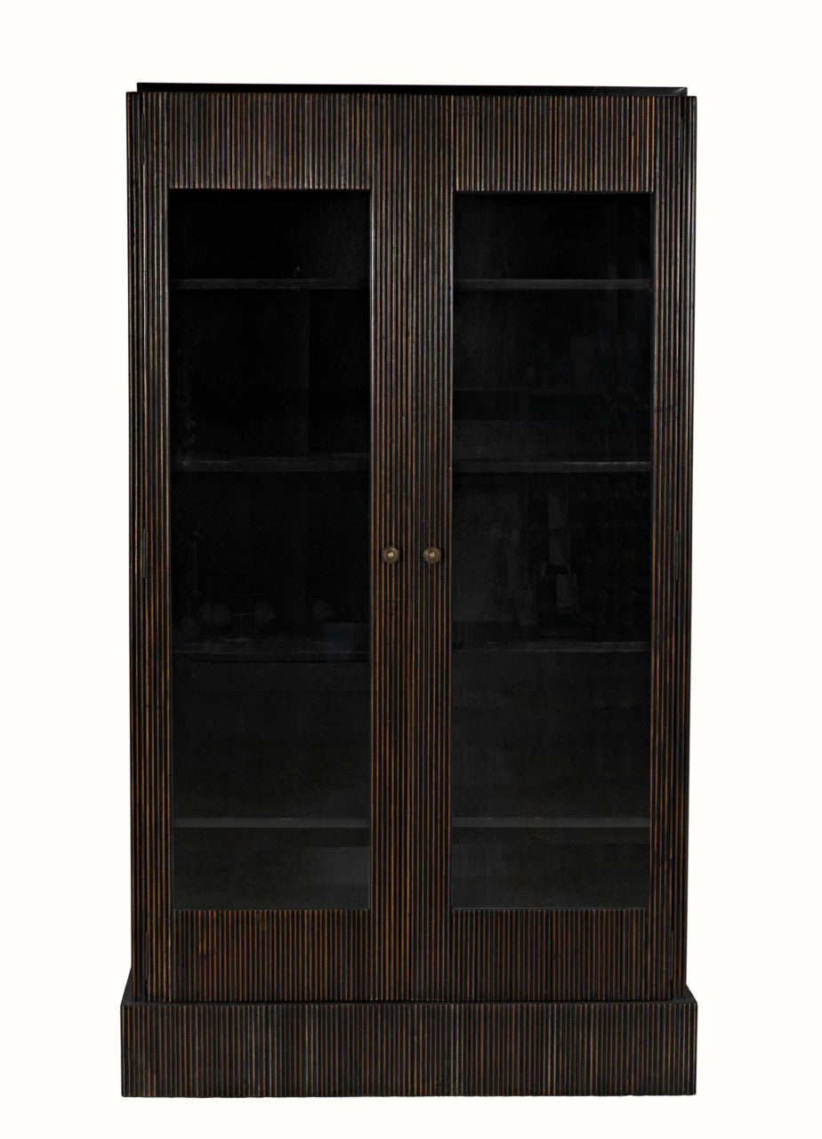 Noir Noho Hutch in Hand Rubbed Black with Light Brown Trim GHUT151HB