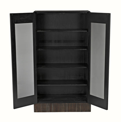 Noir Noho Hutch in Hand Rubbed Black with Light Brown Trim GHUT151HB