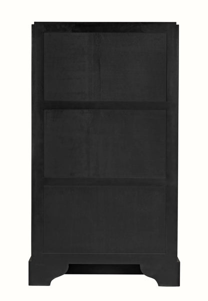 Noir Noho Hutch in Hand Rubbed Black with Light Brown Trim GHUT151HB