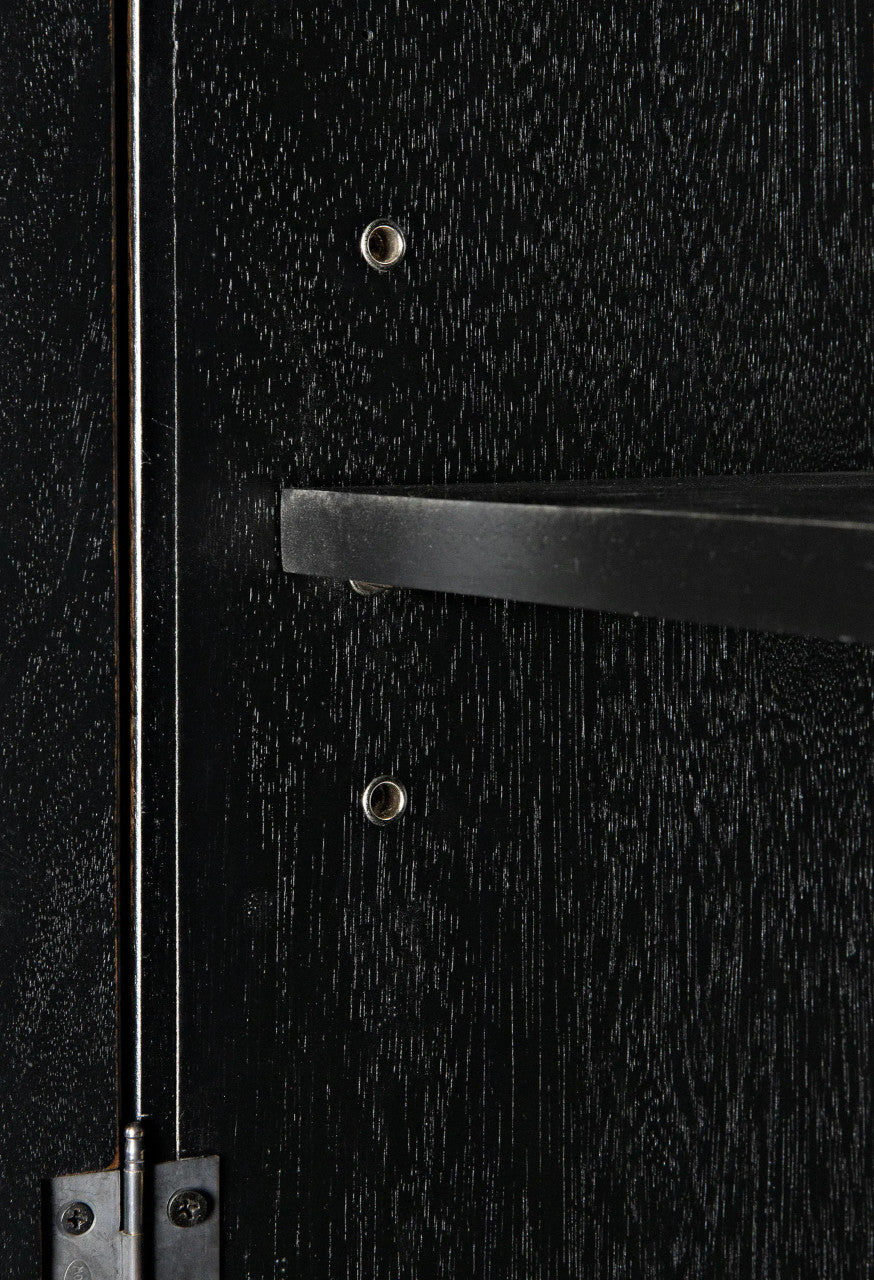 Noir Noho Hutch in Hand Rubbed Black with Light Brown Trim GHUT151HB