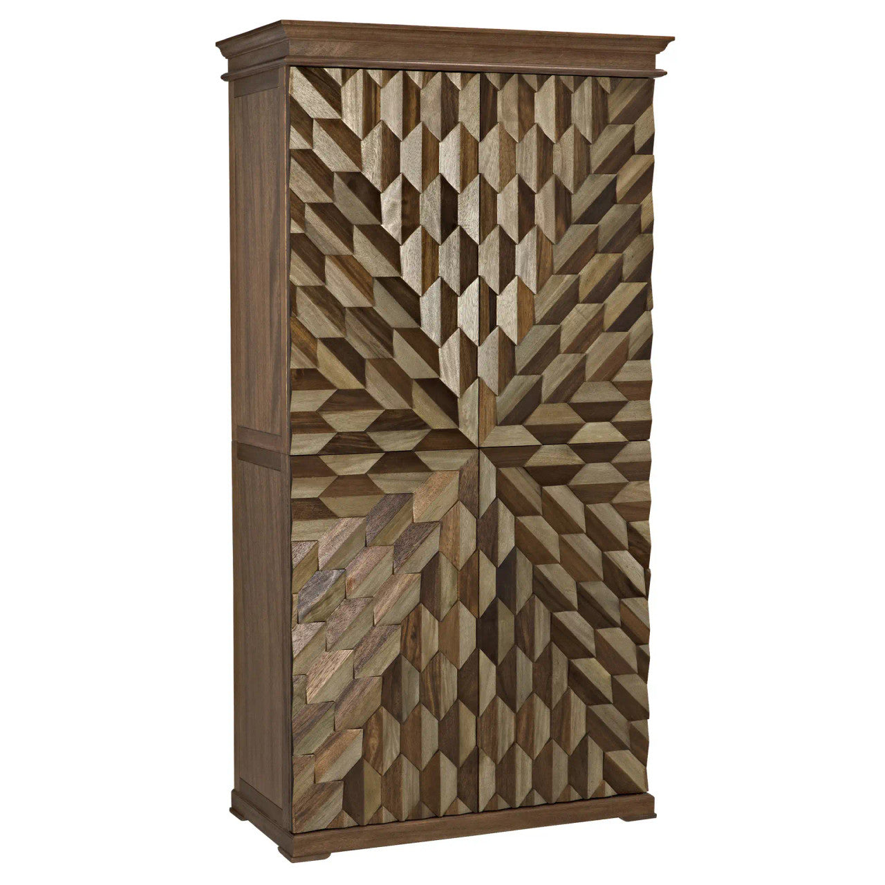 Noir Petal Hutch in Dark Walnut GHUT157