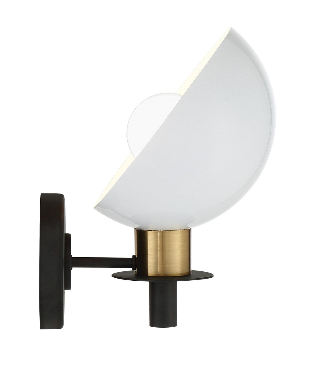 Crystorama Gigi 1 Light Black + Aged Brass Wall Mount GIG-811-BK-AG