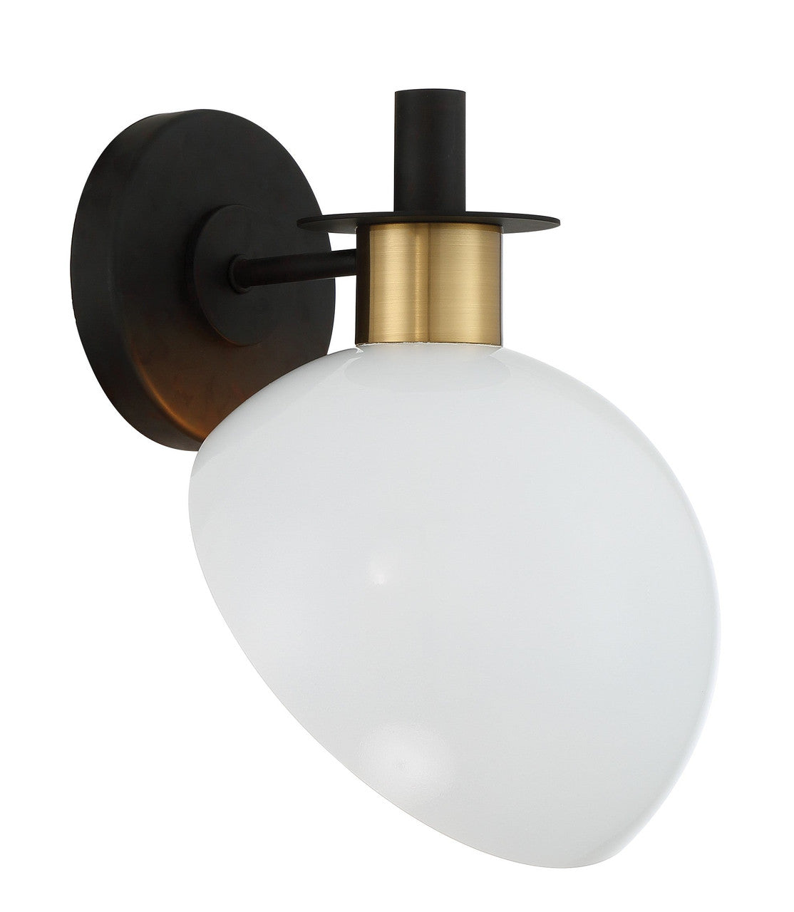 Crystorama Gigi 1 Light Black + Aged Brass Wall Mount GIG-811-BK-AG