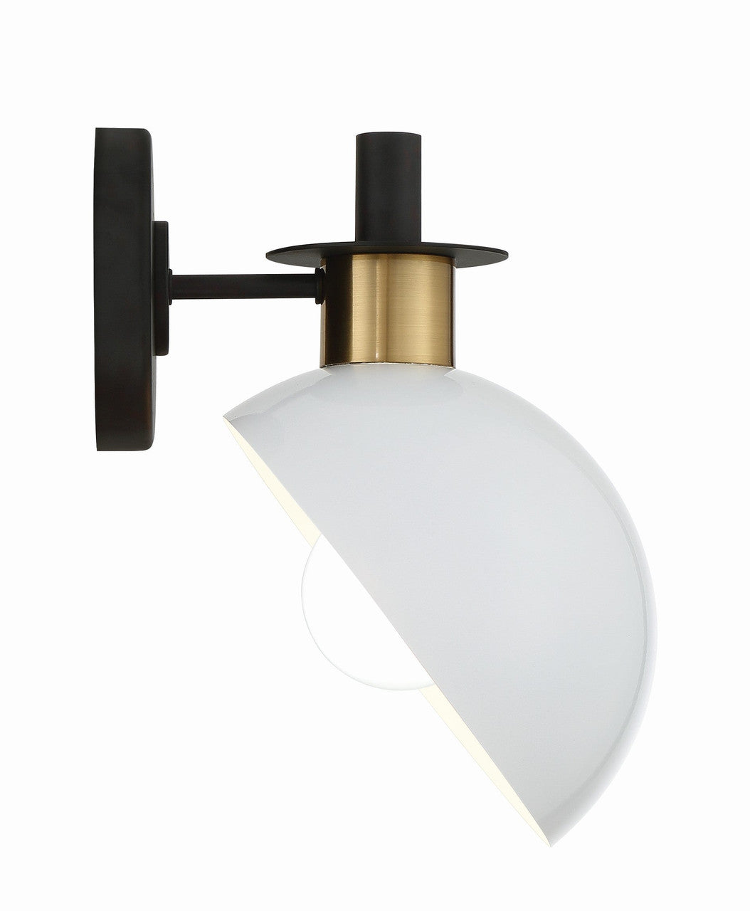 Crystorama Gigi 1 Light Black + Aged Brass Wall Mount GIG-811-BK-AG