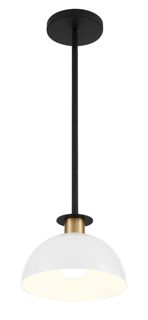 Crystorama Gigi 1 Light Black + Aged Brass Mini Pendant GIG-813-BK-AG