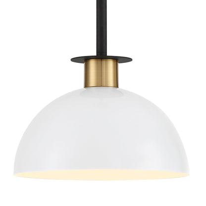 Crystorama Gigi 1 Light Black + Aged Brass Mini Pendant GIG-813-BK-AG