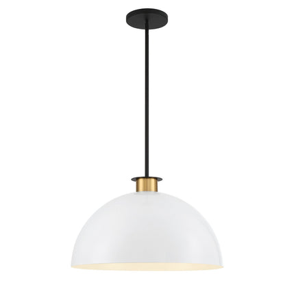 Crystorama Gigi 1 Light Black + Aged Brass Pendant GIG-815-BK-AG