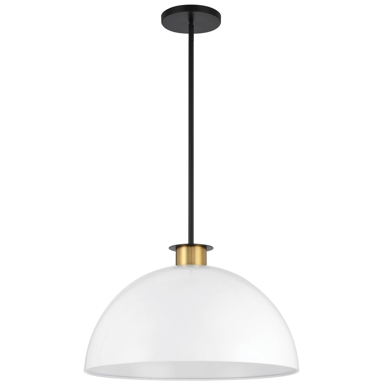 Crystorama Gigi 1 Light Black + Aged Brass Pendant GIG-815-BK-AG