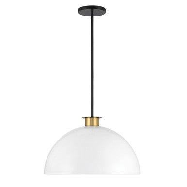 Crystorama Gigi 1 Light Black + Aged Brass Pendant GIG-815-BK-AG