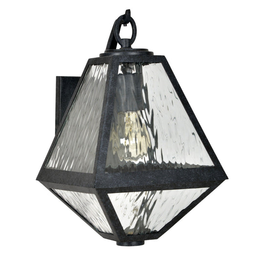 Crystorama Brian Patrick Flynn for Crystorama Glacier 1 Light Black Charcoal Outdoor Wall Mount GLA-9701-WT-BC