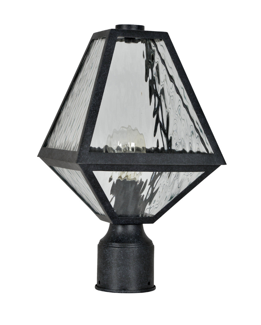 Crystorama Brian Patrick Flynn for Crystorama Glacier 1 Light Black Charcoal Small Outdoor Lantern Post GLA-9707-WT-BC