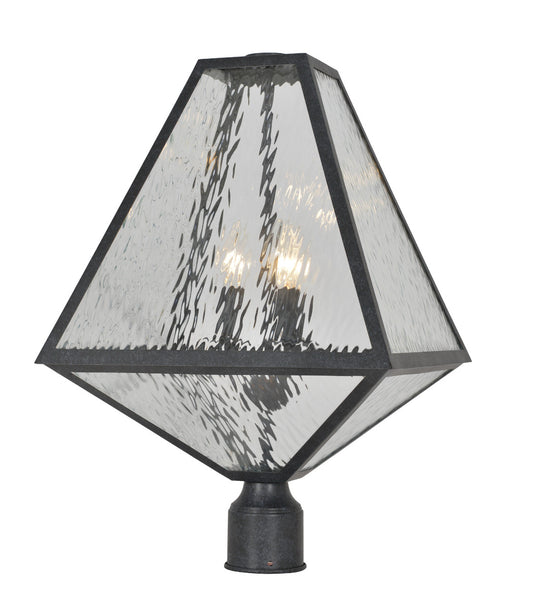 Crystorama Brian Patrick Flynn for Crystorama Glacier 3 Light Black Charcoal Large Outdoor Lantern Post GLA-9709-WT-BC