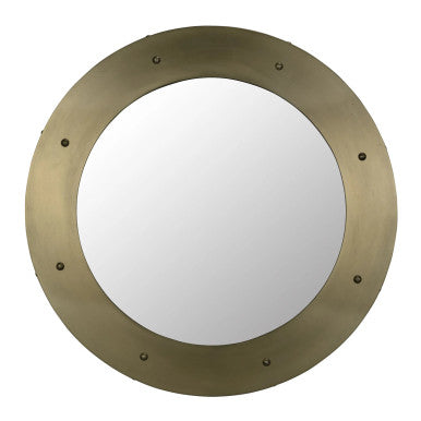 Noir Clay Mirror in Antique Brass GMIR139MB-L