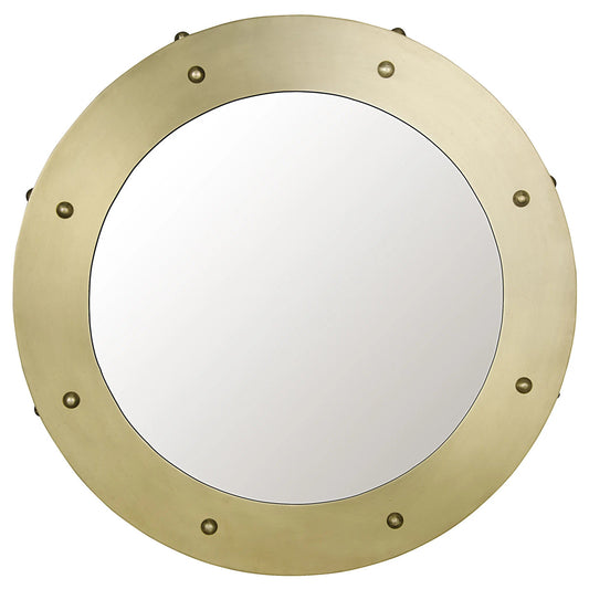 Noir Clay Mirror in Antique Brass GMIR139MB-S