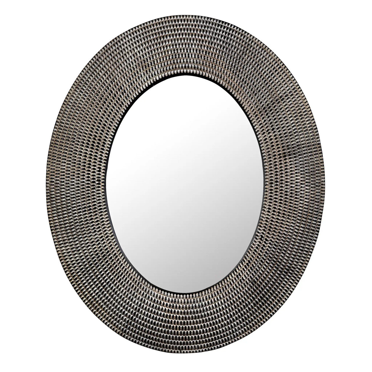 Noir Coco Mirror in Ebony Walnut and White GMIR176