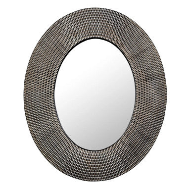 Noir Coco Mirror in Ebony Walnut and White GMIR176