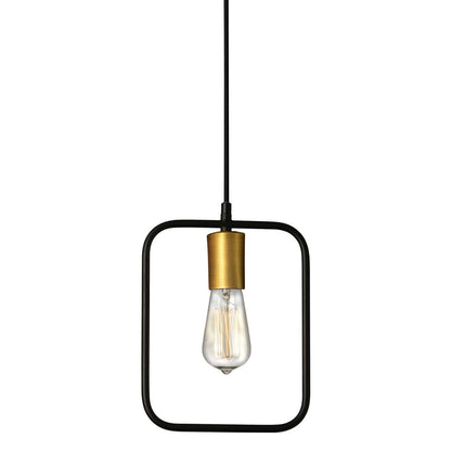 Dainolite 1 Light Pendant, Matte Black & Vintage Bronze Finish GMT-101P-MB-VB