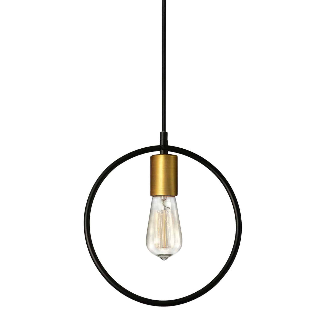 Dainolite 1 Light Pendant, Matte Black & Vintage Bronze Finish GMT-111P-MB-VB