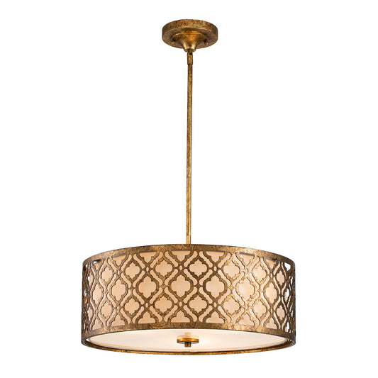 Lucas McKearn Arabella Large Pendant convertible to Semi Flush in Distressed Gold