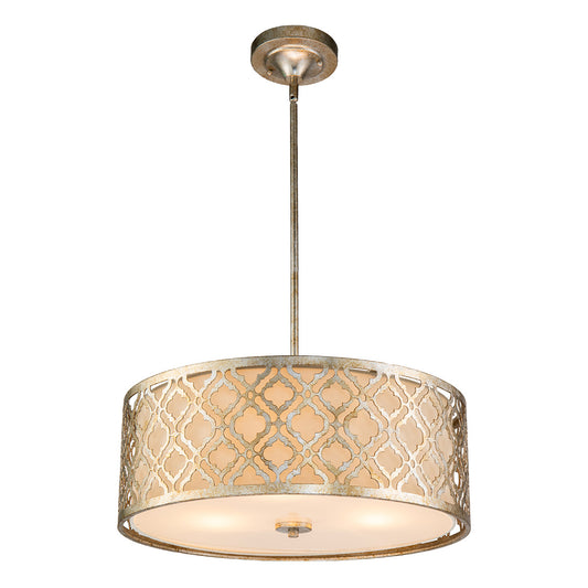 Lucas McKearn  Large  Kitchen Island Pendant to Semi Flush in Distressed Silver By Lucas McKearn