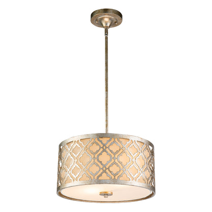 Lucas McKearn Medium Kitchen Pendant to Semi Flush in Distressed Silver By Lucas McKearn