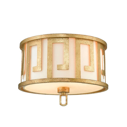 Lucas McKearn 2 Light Lemuria Flush mount in Distressed Gold By Lucas McKearn