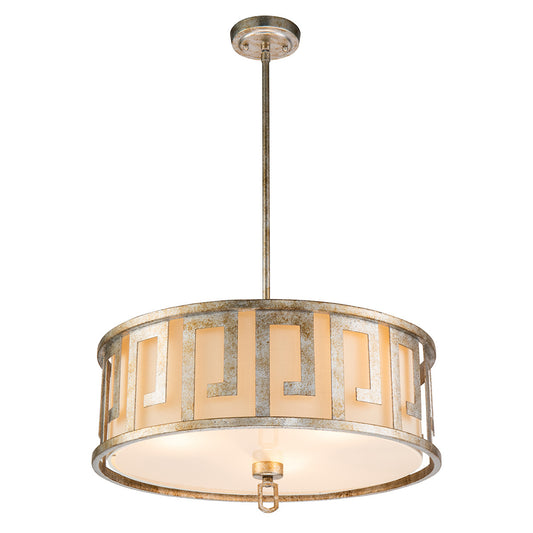 Lucas McKearn Large Kitchen Island Pendant Semi Flush in Distressed Silver By Lucas McKearn Lemuria Family