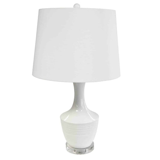 Dainolite 1 Light Ceramic Oversized Table Lamp, White Finish GOL-271T-WH