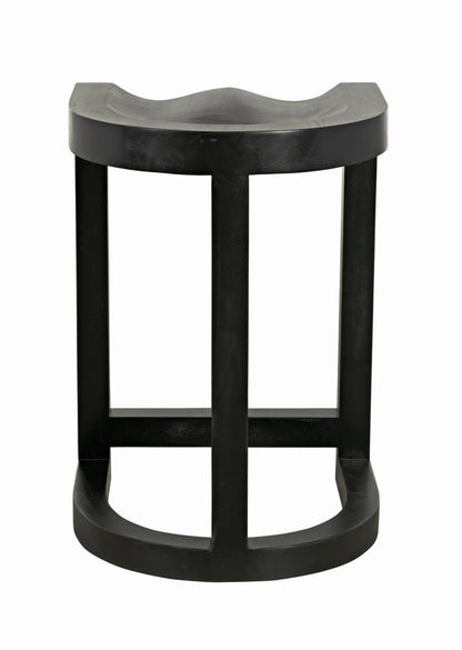 Noir Saddle Counter Stool in Hand Rubbed Black GSTOOL111HBS