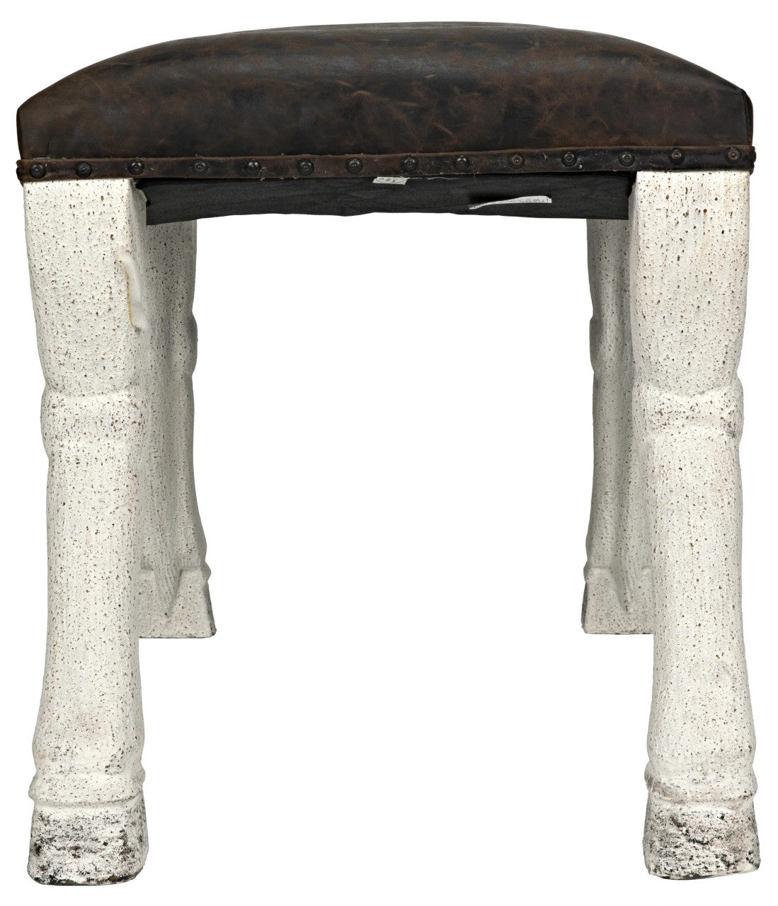 Noir Claw Leg Saddle Stool in White Weathered GSTOOL113WW