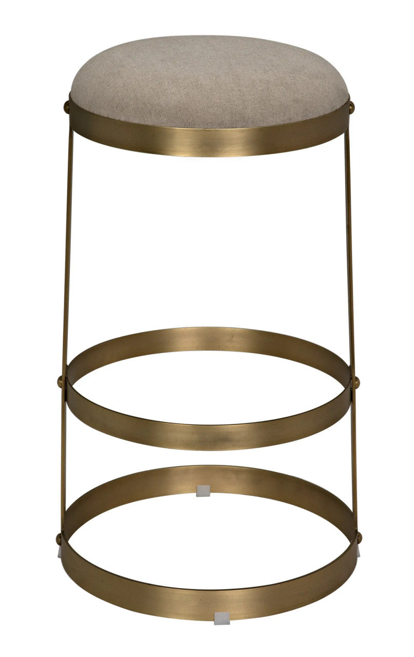 Noir Dior Bar Stool in Antique Brass GSTOOL118MBL