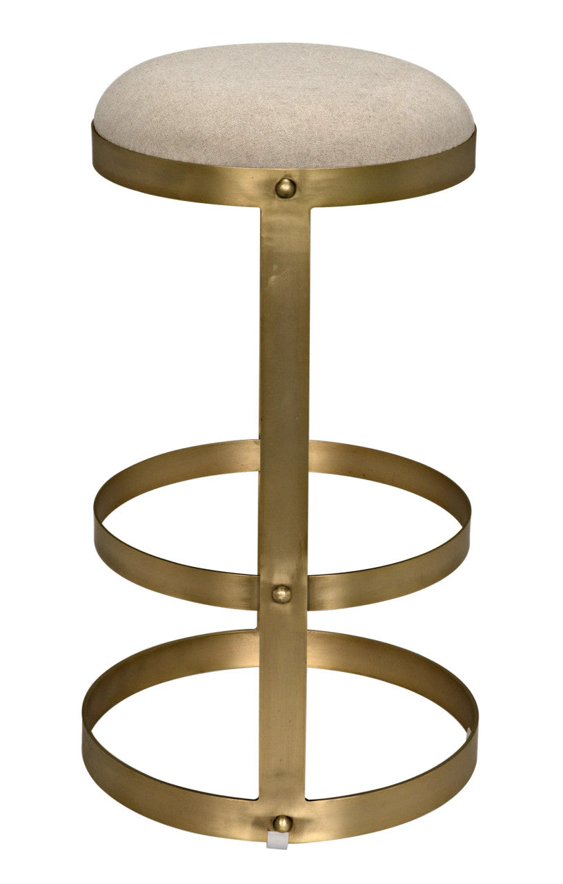 Noir Dior Bar Stool in Antique Brass GSTOOL118MBL