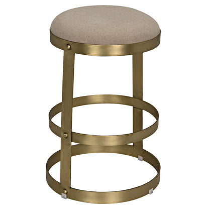 Noir Dior Counter Stool in Antique Brass GSTOOL118MBS