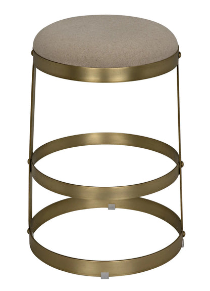 Noir Dior Counter Stool in Antique Brass GSTOOL118MBS