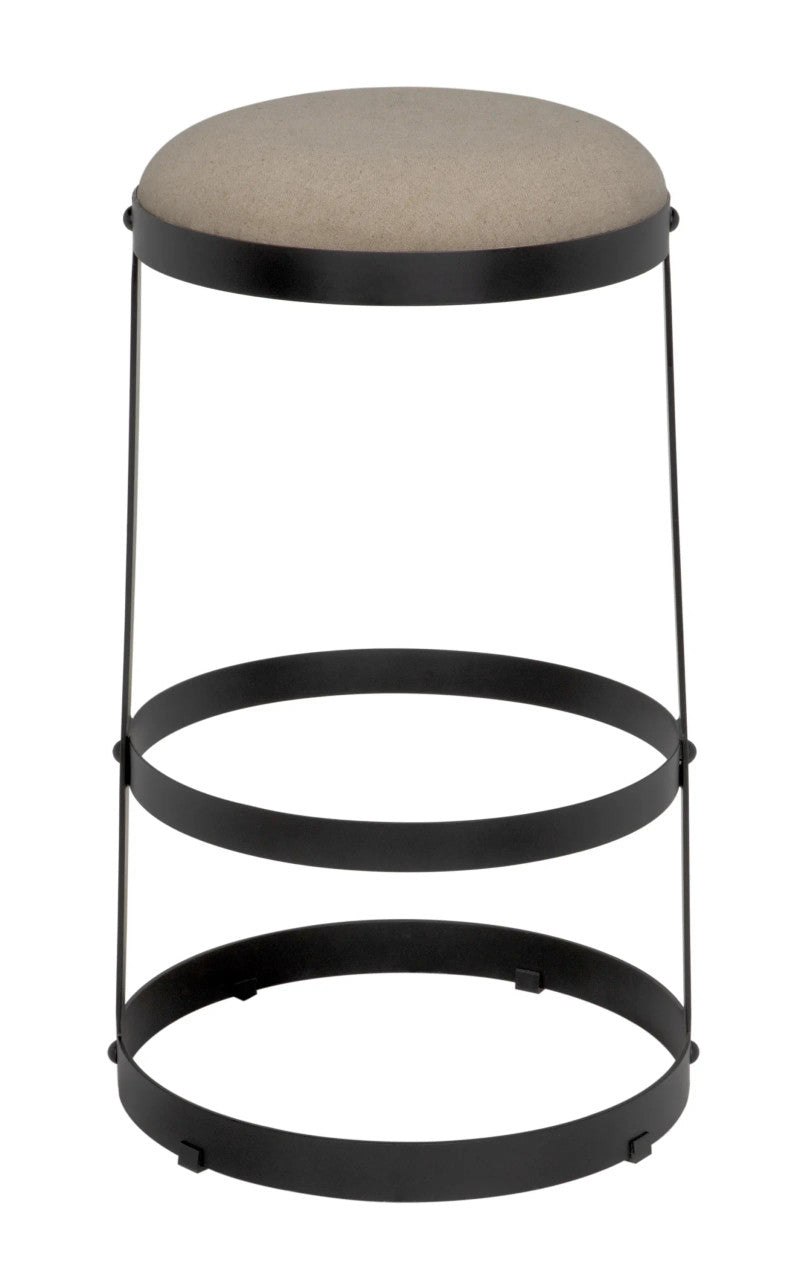 Noir Dior Bar Stool in Matte Black GSTOOL118MTB-L