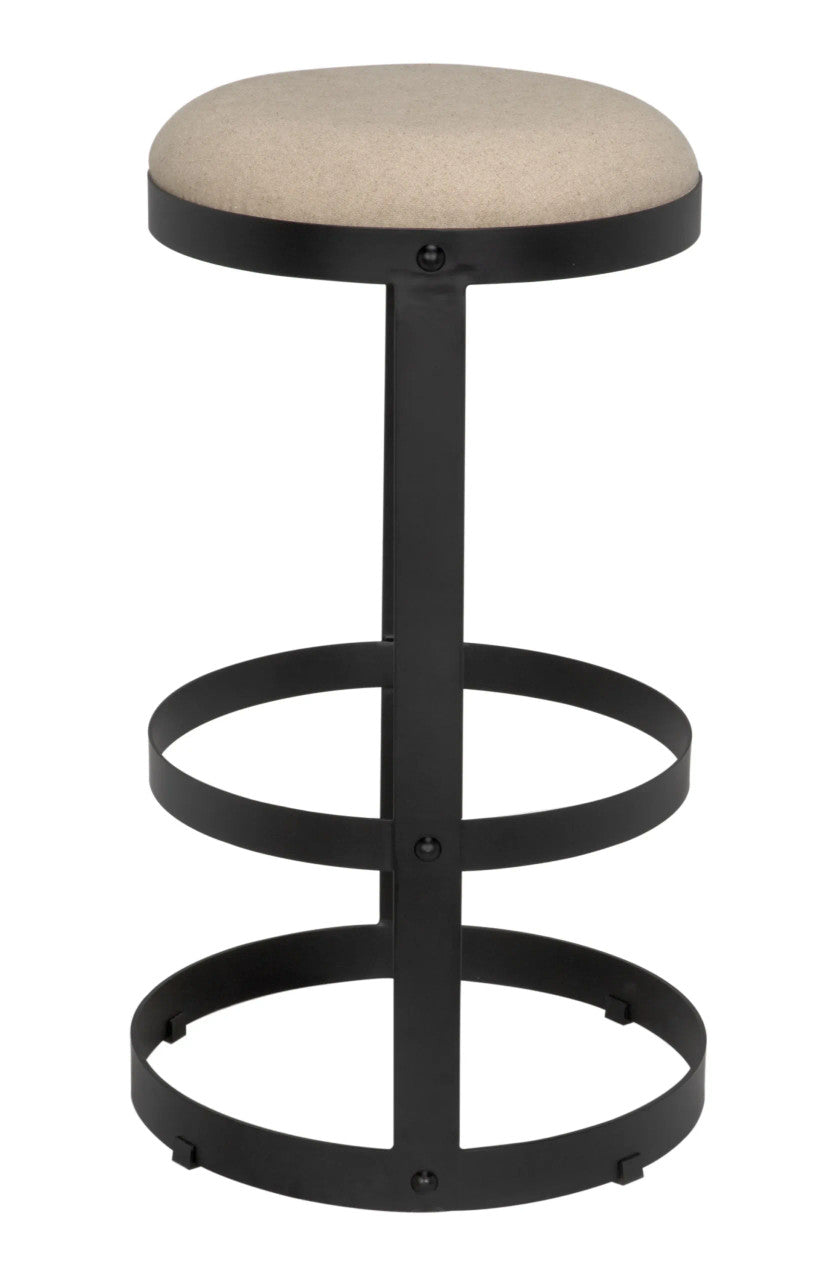 Noir Dior Bar Stool in Matte Black GSTOOL118MTB-L