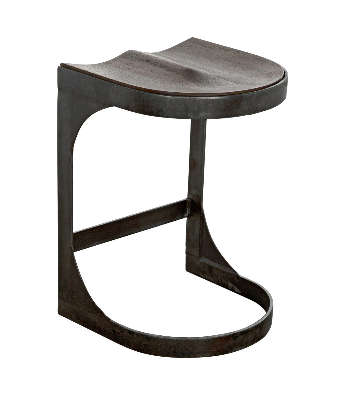 Noir Baxter Counter Stool in Dark Walnut with Matte Black Legs GSTOOL130MTS