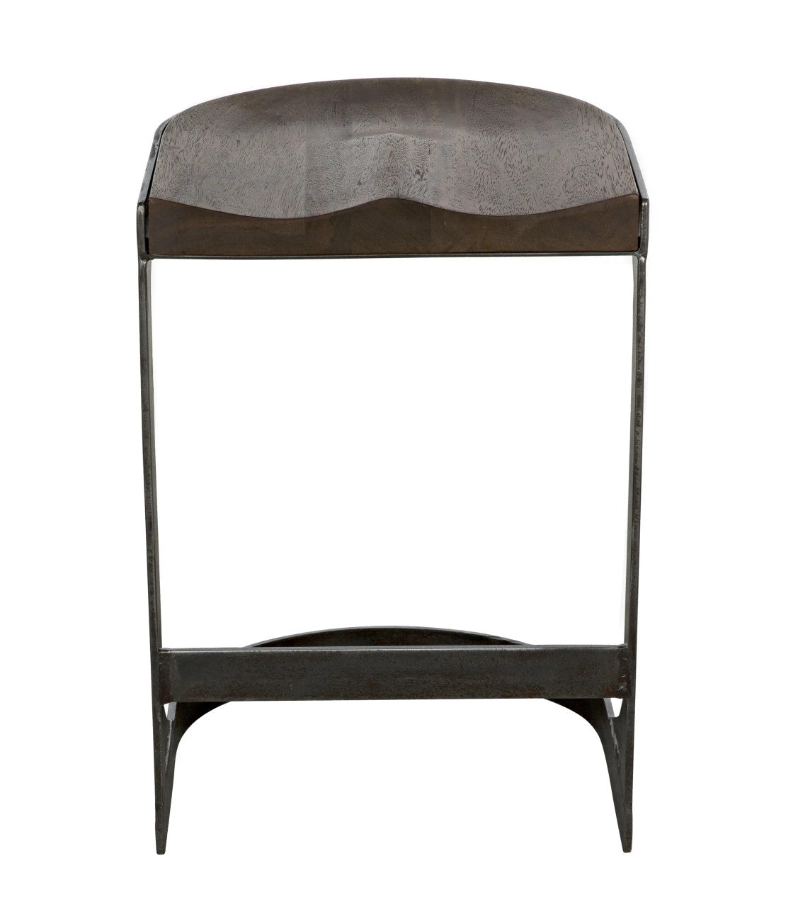 Noir Baxter Counter Stool in Dark Walnut with Matte Black Legs GSTOOL130MTS