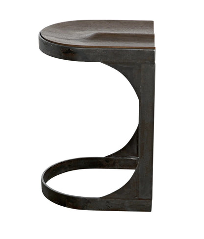 Noir Baxter Counter Stool in Dark Walnut with Matte Black Legs GSTOOL130MTS