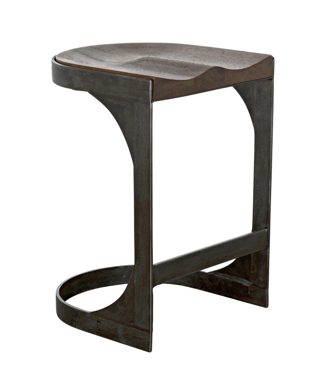 Noir Baxter Counter Stool in Dark Walnut with Matte Black Legs GSTOOL130MTS