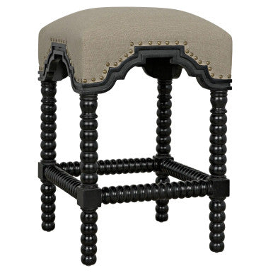 Noir Abacus Counter Stool in Hand Rubbed Black GSTOOL201HBS-C