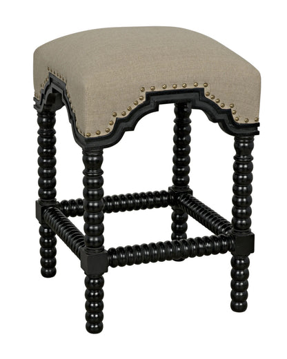 Noir Abacus Counter Stool in Hand Rubbed Black GSTOOL201HBS-C