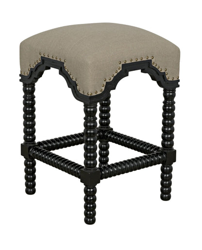 Noir Abacus Counter Stool in Hand Rubbed Black GSTOOL201HBS-C