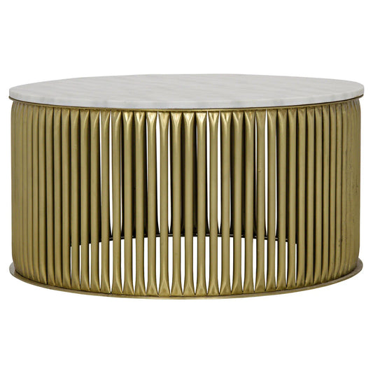 Noir Lenox Coffee Table in Antique Brass GTAB1008MB