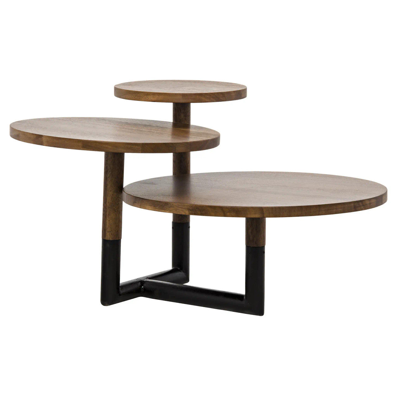 Noir Boogie Cocktail Table in Dark Walnut with Matte Black Base GTAB1021DW