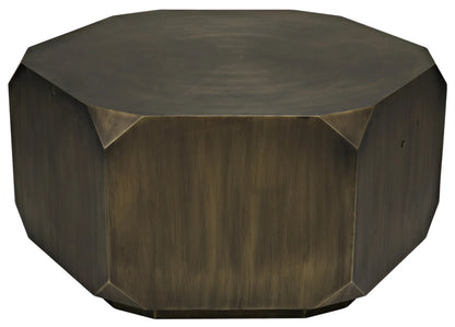 Noir Tytus Coffee Table in Aged Brass GTAB1033AB