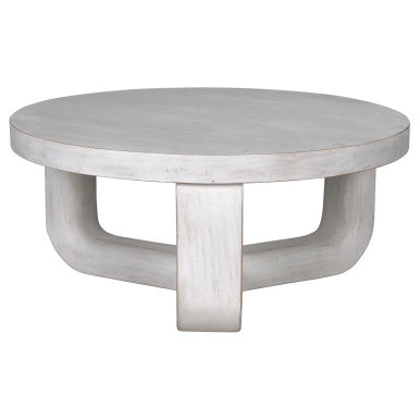 Noir Joel Coffee Table in White Wash GTAB1042WH