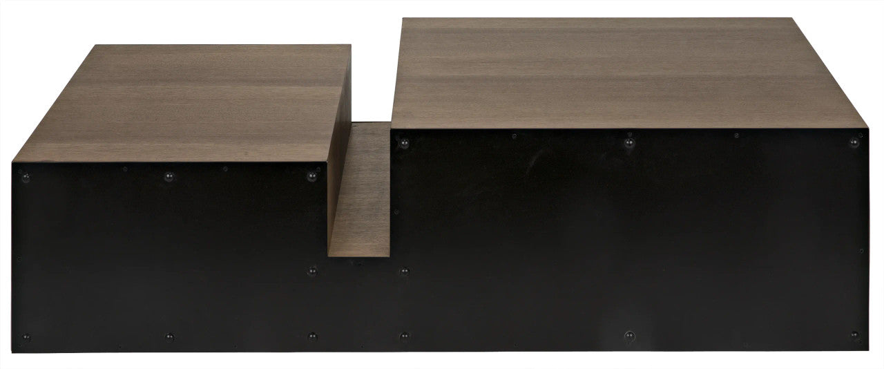 Noir Nido Coffee Table in Dark Walnut and Matte Black GTAB1061MTB