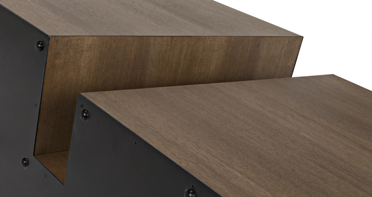 Noir Nido Coffee Table in Dark Walnut and Matte Black GTAB1061MTB