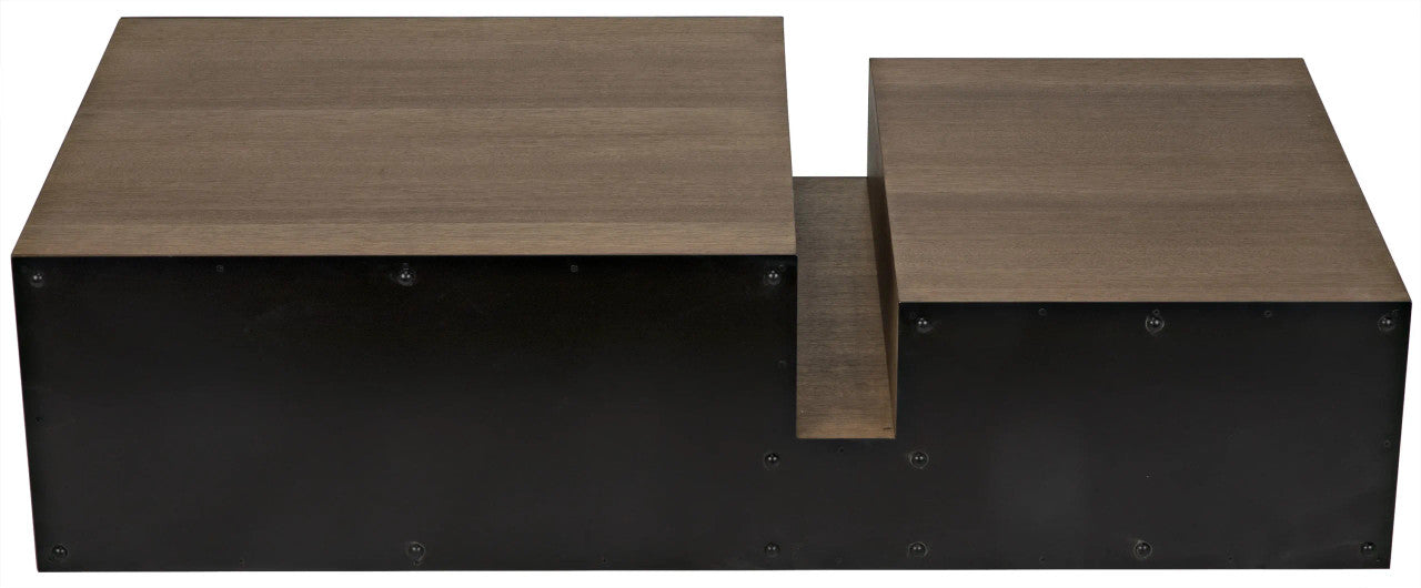 Noir Nido Coffee Table in Dark Walnut and Matte Black GTAB1061MTB